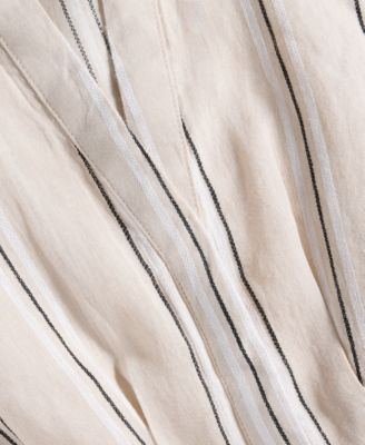 Petite Printed Short-Sleeve Collared Button-Up Blouse