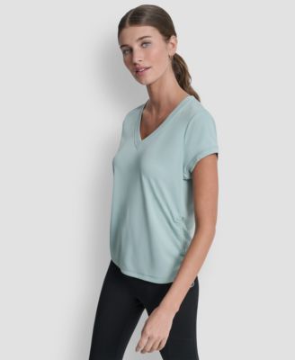 Women's Ruched Side Seams V-Neck Tech T-Shirt
