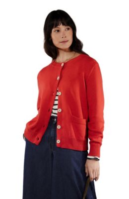 Women's Long Sleeve Cotton Crew Neck Cardigan