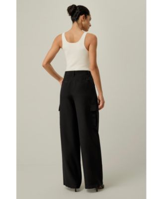 Women's Silk Crepe Cargo Pant
