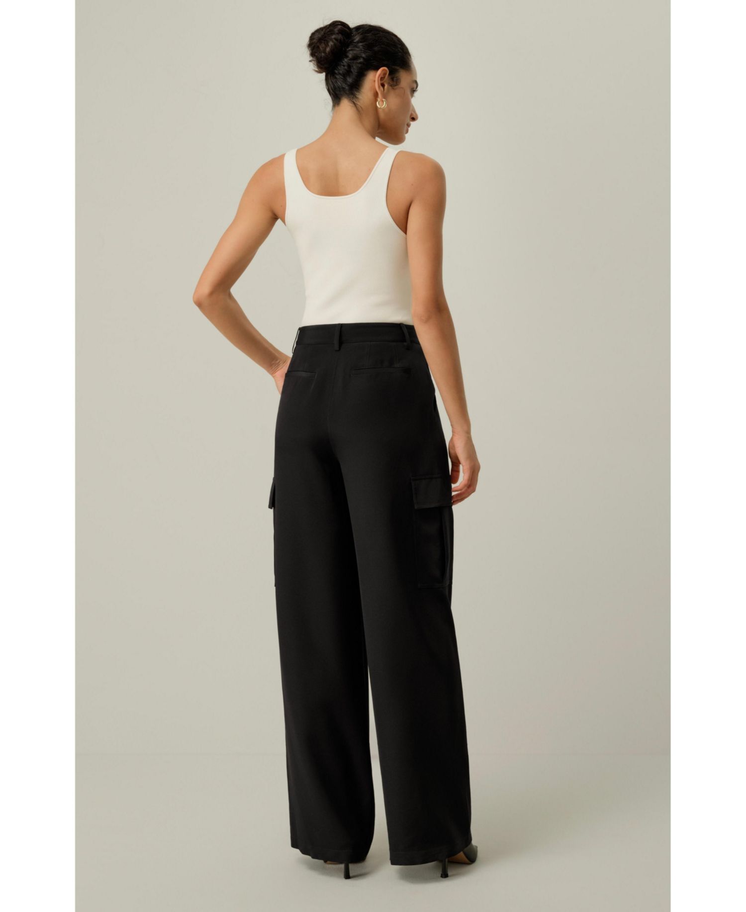 Women's Silk Crepe Cargo Pant