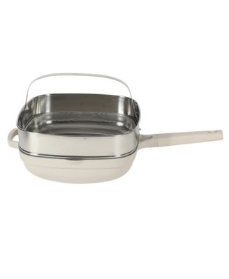 Northvale 5.3 Qt Ceramic Nonstick Saute Pan with Lid & Steamer Basket, Cast Aluminum, Induction Ready Base, Soft Touch Handle