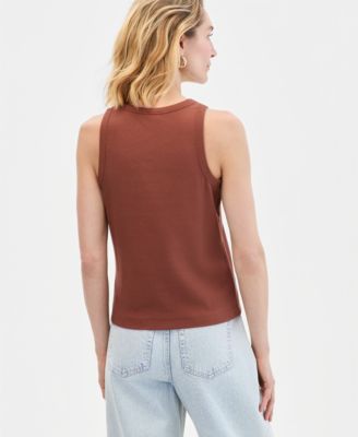 Women's Lace-Trim Ribbed Tank