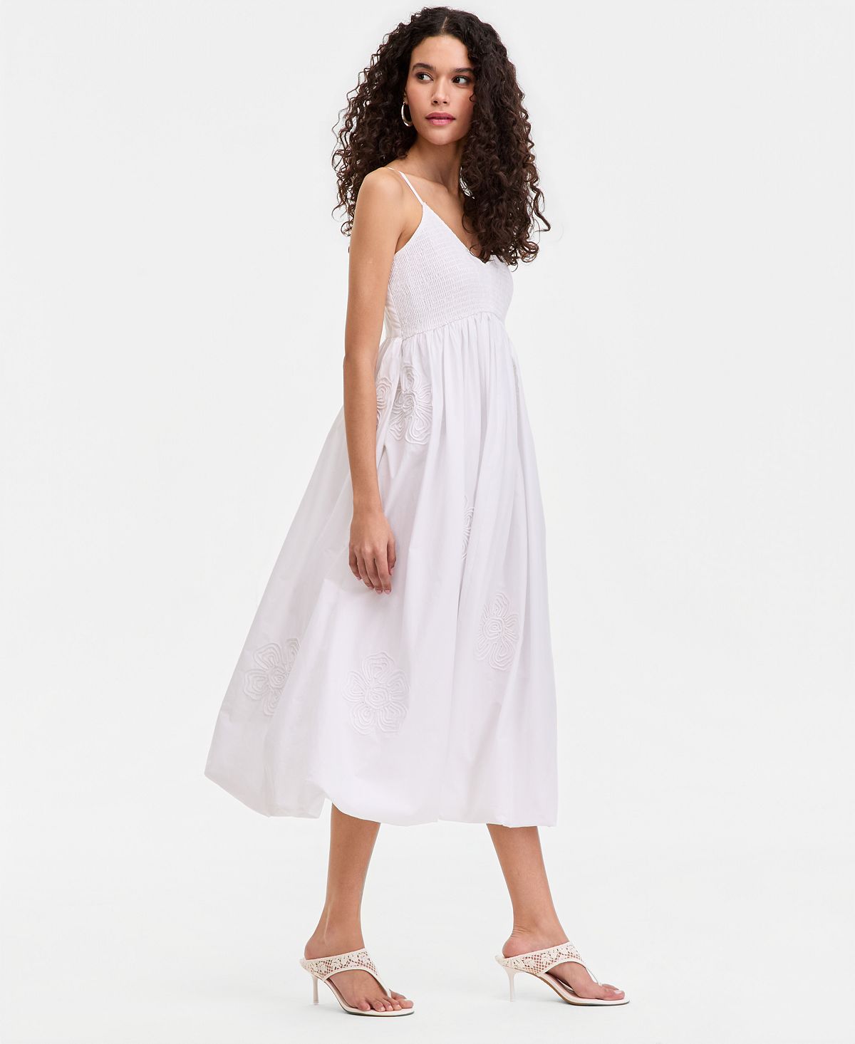 I.N.C. International Concepts Women's Embroidered Bubble-Hem Midi Dress, Macy's Exclusive view 7 — MAYCSS fashion products