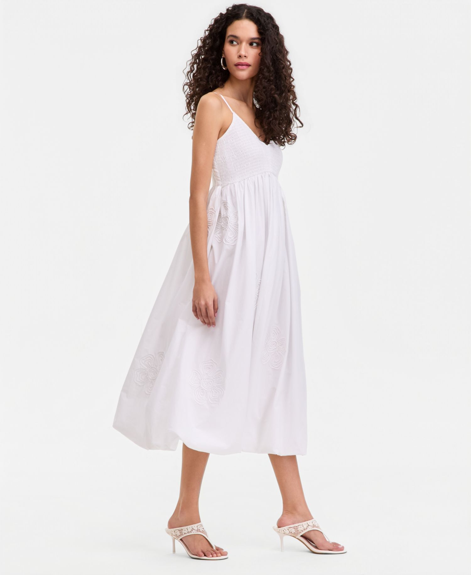 Petite Smocked-Bodice Bubble Dress