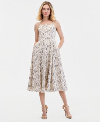 dylan sequin beaded dress Fit And Flare Midi Dress / Half Sleeves Midi Dress / Beige Dress / Mid –  Store of Suhel main image 1