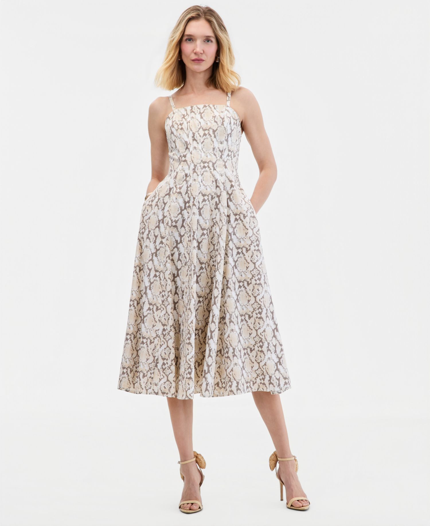 Women's Sleeveless Seamed Midi Dress