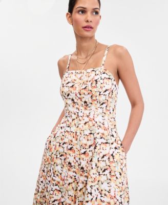 Women's Sleeveless Seamed Midi Dress