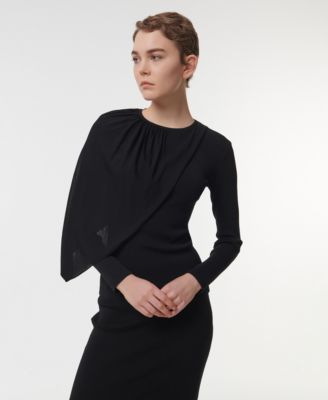 Women's Knitted Scarf Detail Top