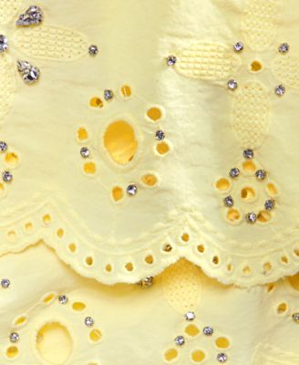 Women's Embellished Eyelet Midi Skirt