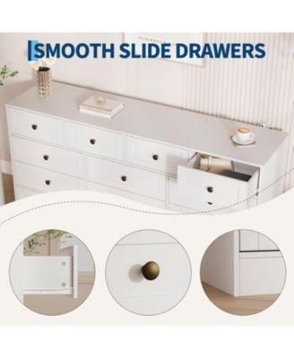 2 Drawers Wood Dressers for Bedroom, Wooden Chest of Drawers Clothes Storage Organizer for Living Room, Modern Wide TV Dresser for 65 Inch TV