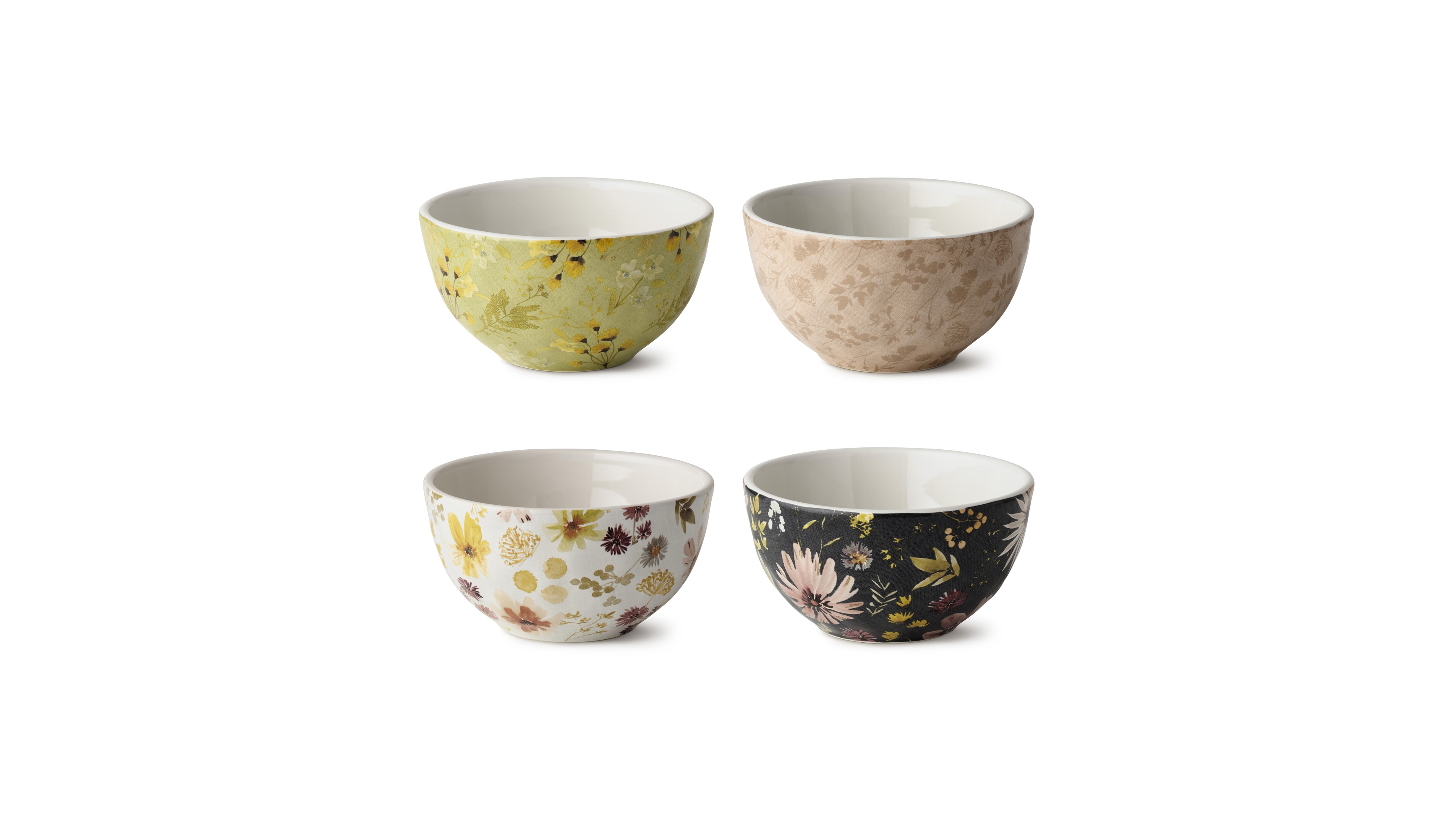 Certified International Wildflowers Ice Cream Bowls, Set of 4