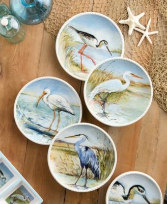 Coastal Birds Canape Plates, Set of 4