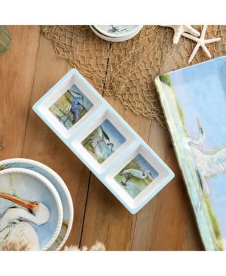 Coastal Birds Melamine 3-Pc. Hostess Set