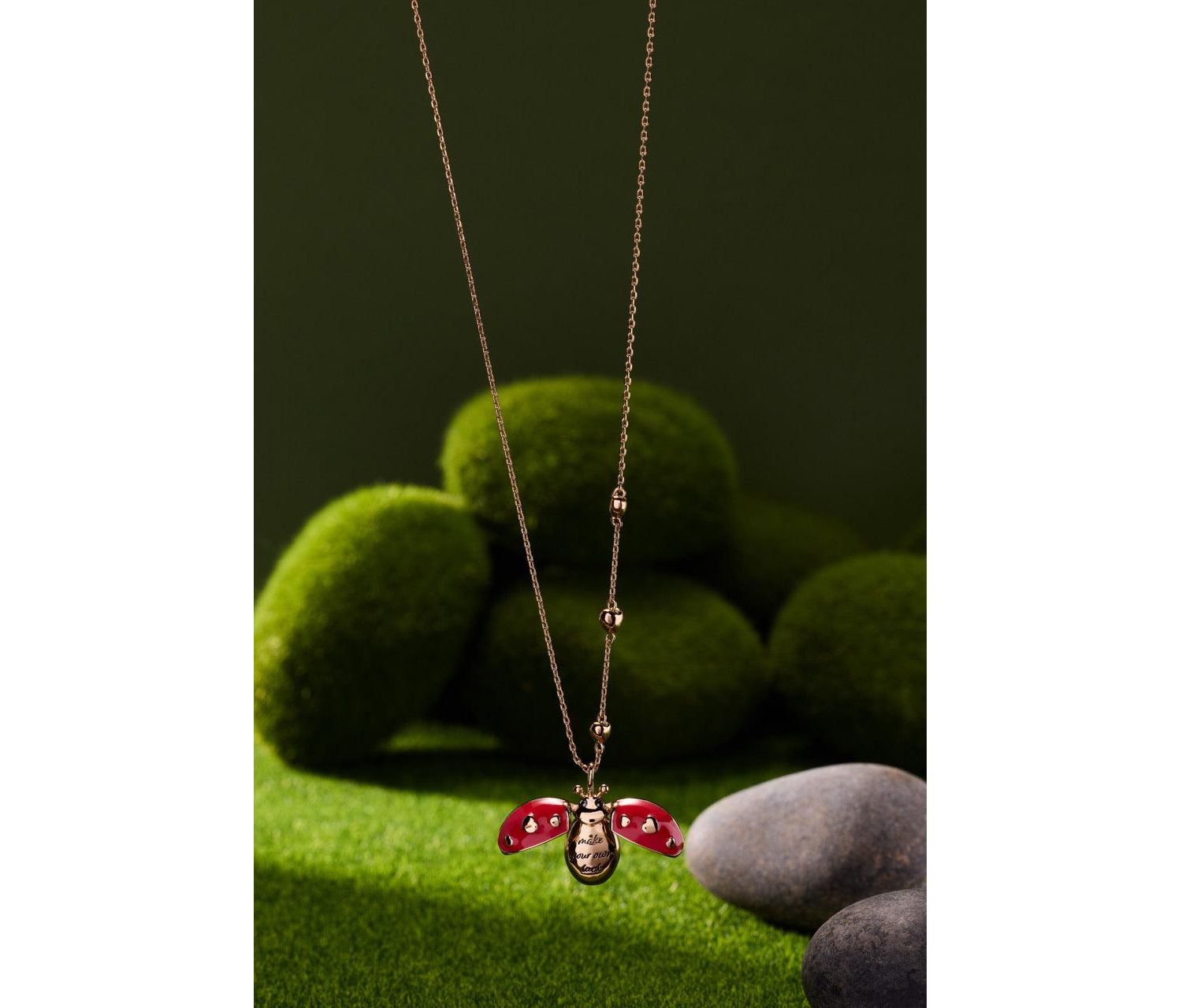 Make Your Own Luck' Ladybug Locket Pendant