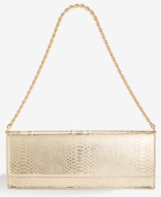 Metallic Snake-Print East-West Clutch Bag, Macy's Exclusive- Molly Rogers Capsule Collection