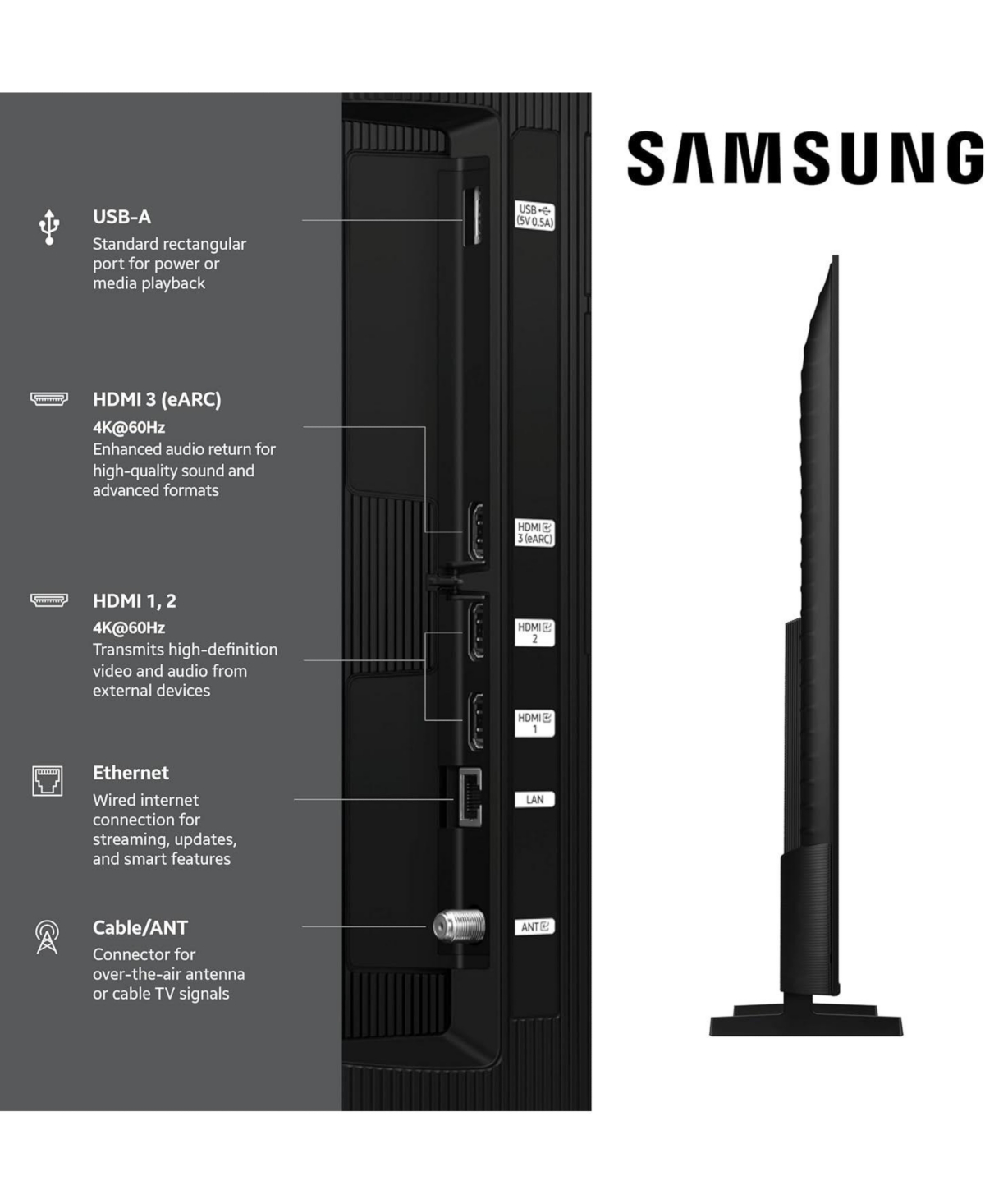 Samsung QN50Q7FAAFXZA 50 Inch Qled Q7F 4K Vision Ai Smart Tv with a Samsung Hw-LS60D 2 Ch Photo Frame Speaker (2025)