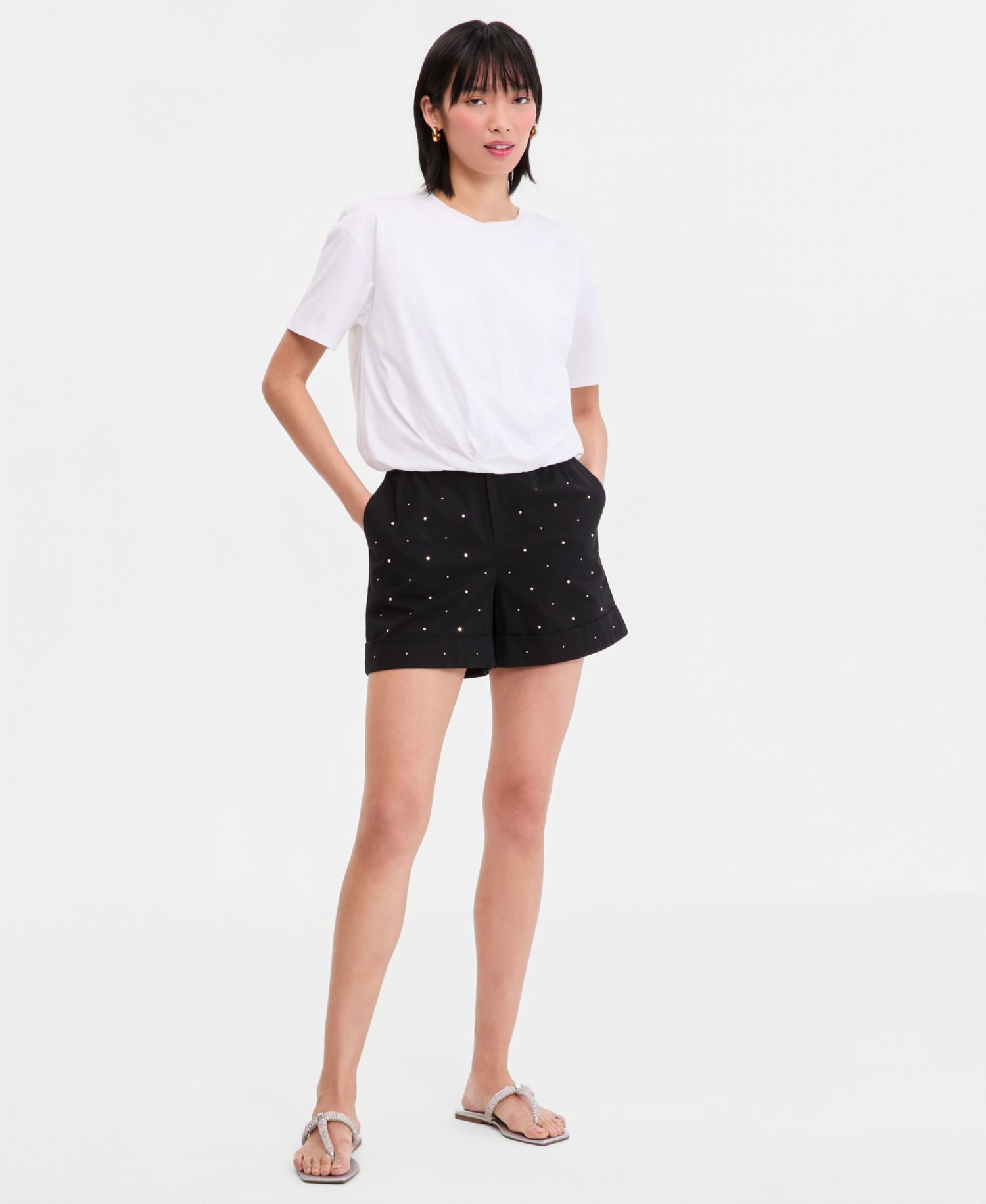 Women's Embellished Cuffed Shorts