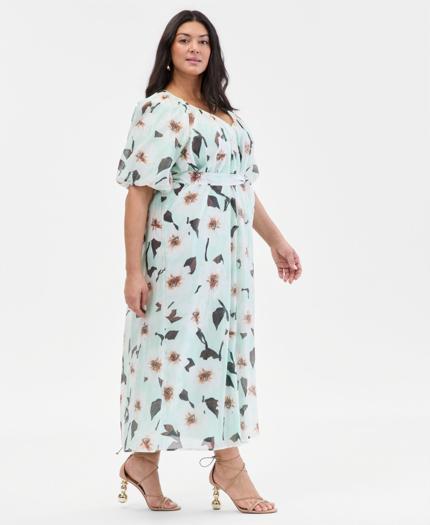 Женское платье I.N.C. International Concepts Plus Size Puffed-Sleeve Maxi, цвет: Kari Garden — фото 2