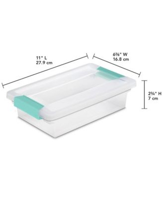 Small File Clip Box Clear Storage Containers w/ Lid (Open Box)(6 Pack)