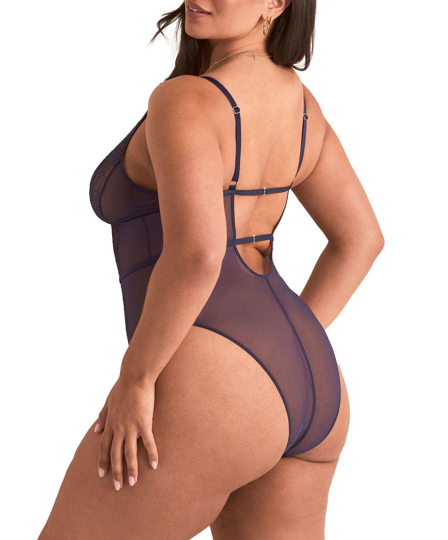 Боди Crotchless — Adore Me, цвет: Тёмный фиолетовый — фото 3