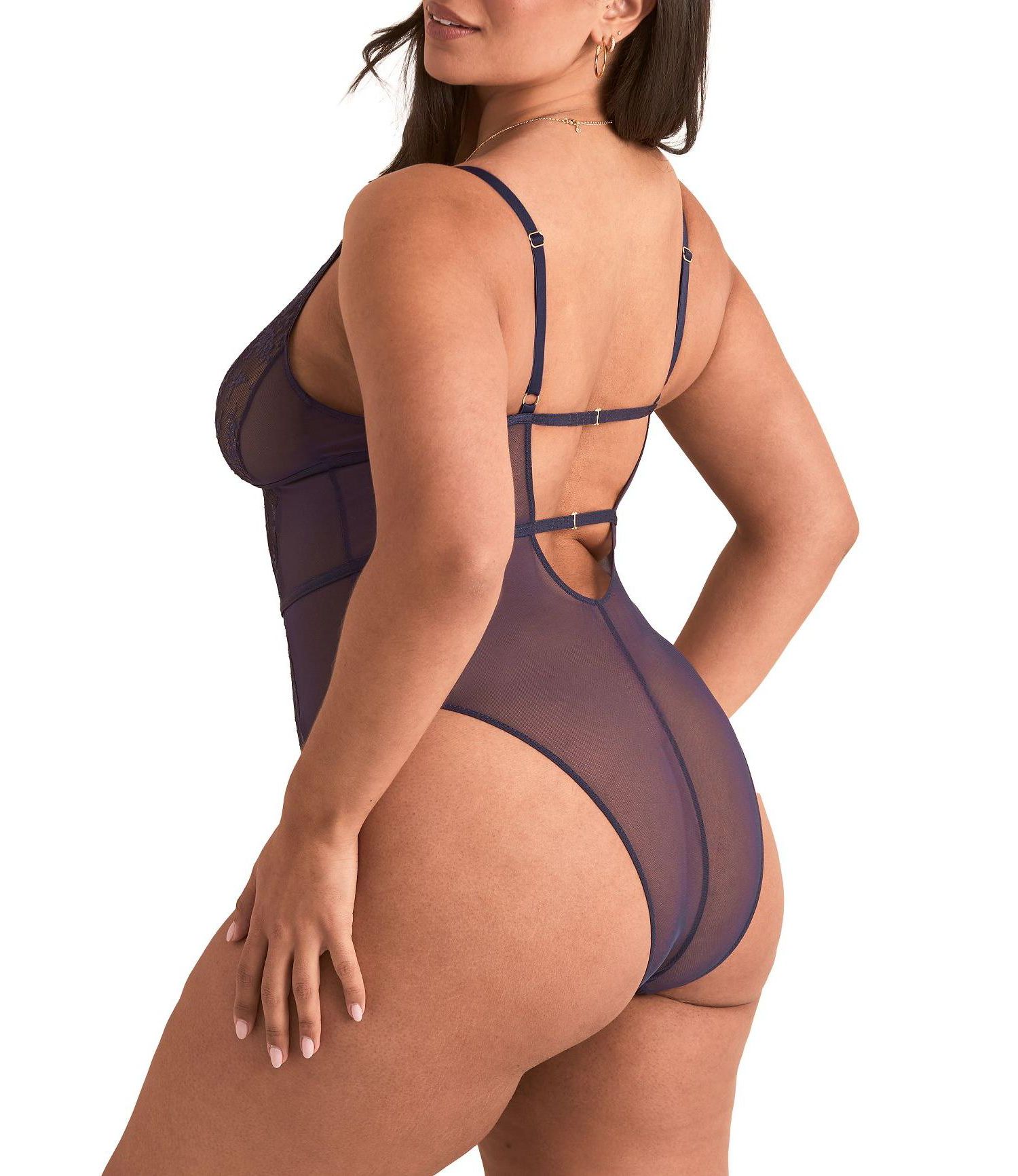 Women's Plus-Size Crotchless Bodysuit Lingerie