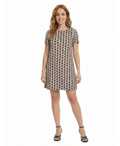 Petite Geometric Mini Shift Dress - Print