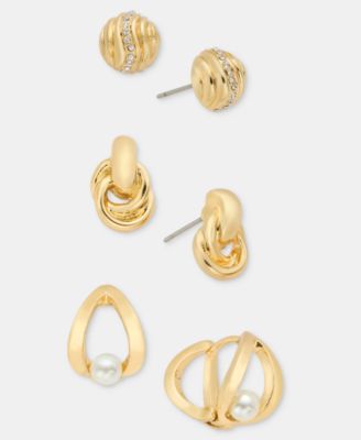 3-Pc. Set Stud, Drop & Hoop Earrings