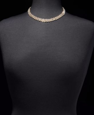 Crystal Mesh Chain Collar Necklace, 16" + 3" extender