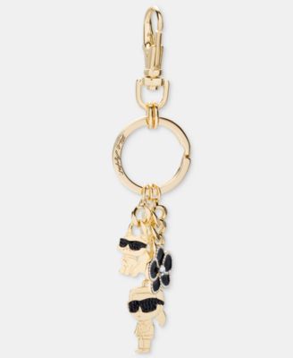 Gold-Tone Pearl Ikon Bag Charm Keychain