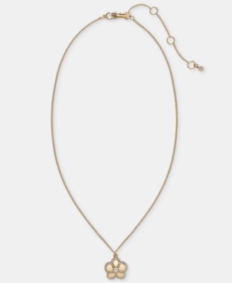 Gold-Tone Pav&eacute; Orchid Pendant Necklace