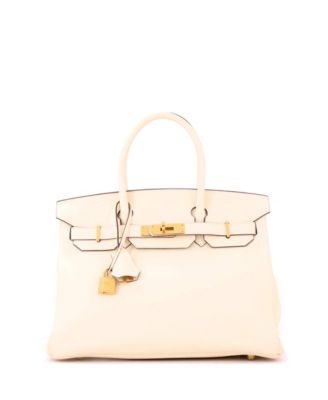 Birkin 30 Handbag Light Clemence with Gold Hardware