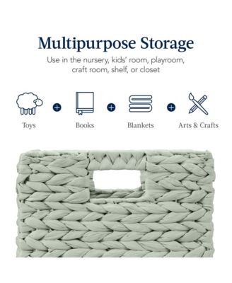 10.5x10.5in Hyacinth Storage Baskets, Set of 5 Multipurpose Collapsible Organizers