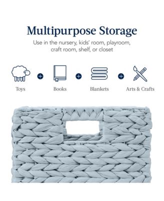 10.5x10.5in Hyacinth Storage Baskets, Set of 5 Multipurpose Collapsible Organizers