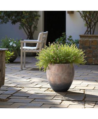 Vintage  Base 13.8-Inch Tall Round Cement Planter