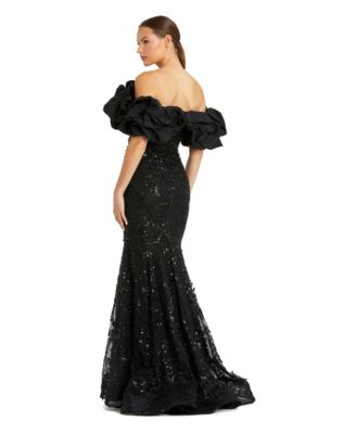 Women's Applique Off The Shoulder Mermaid Gown