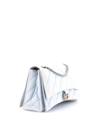 Medium Crush Chain Flap Bag Quilted Denim