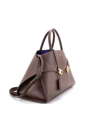 Large Hug Top Handle Bag Leather