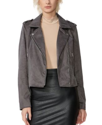 Women's Faux Suede Moto Jacket