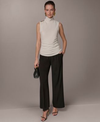 Women's Sleeveless Button Shoulder Top