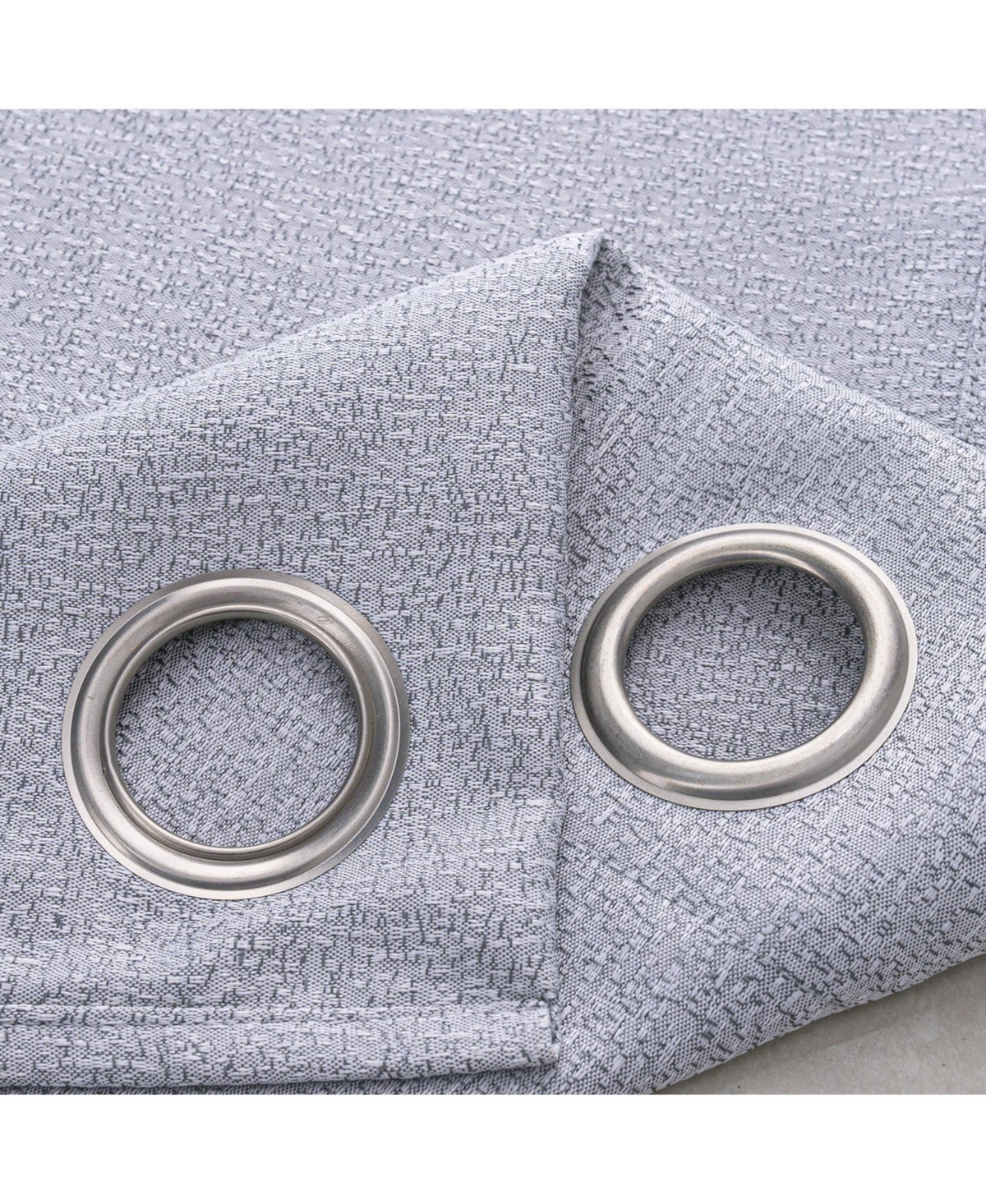 Rt Designers Collection 100% Polyester 140 Gsm Lava Jacquard Grommet Curtain Panel 54" x 84" Silver
