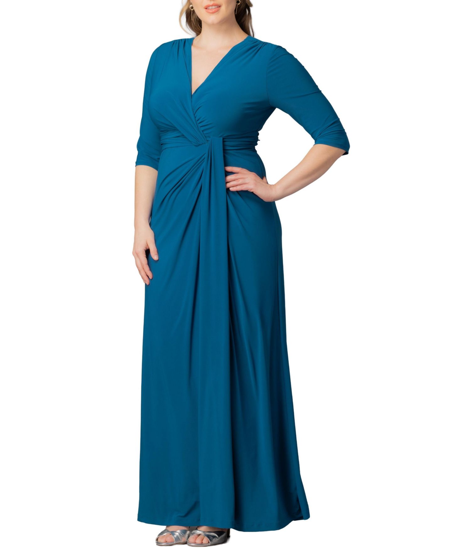 Женское платье Kiyonna Plus Size Evening Romance Long Gown, цвет: Синий — фото 5