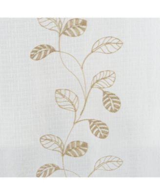 100% Polyester 140 GSM Reed Embroidered Grommet Curtain Panel