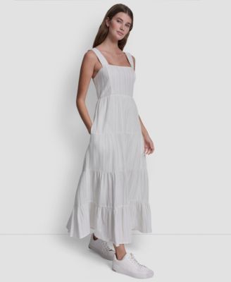 Women's Tiered Tank Square Neck Maxi Dress