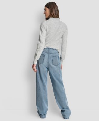 Women's Mid-Rise Flowy Relaxed Straight Jeans