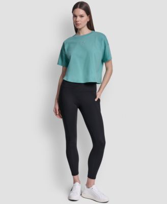 Women's Metallic Bubble Logo Drop Shoulder Pull-On T-Shirt