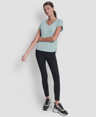 Women's Ruched Side Seams V-Neck Tech T-Shirt