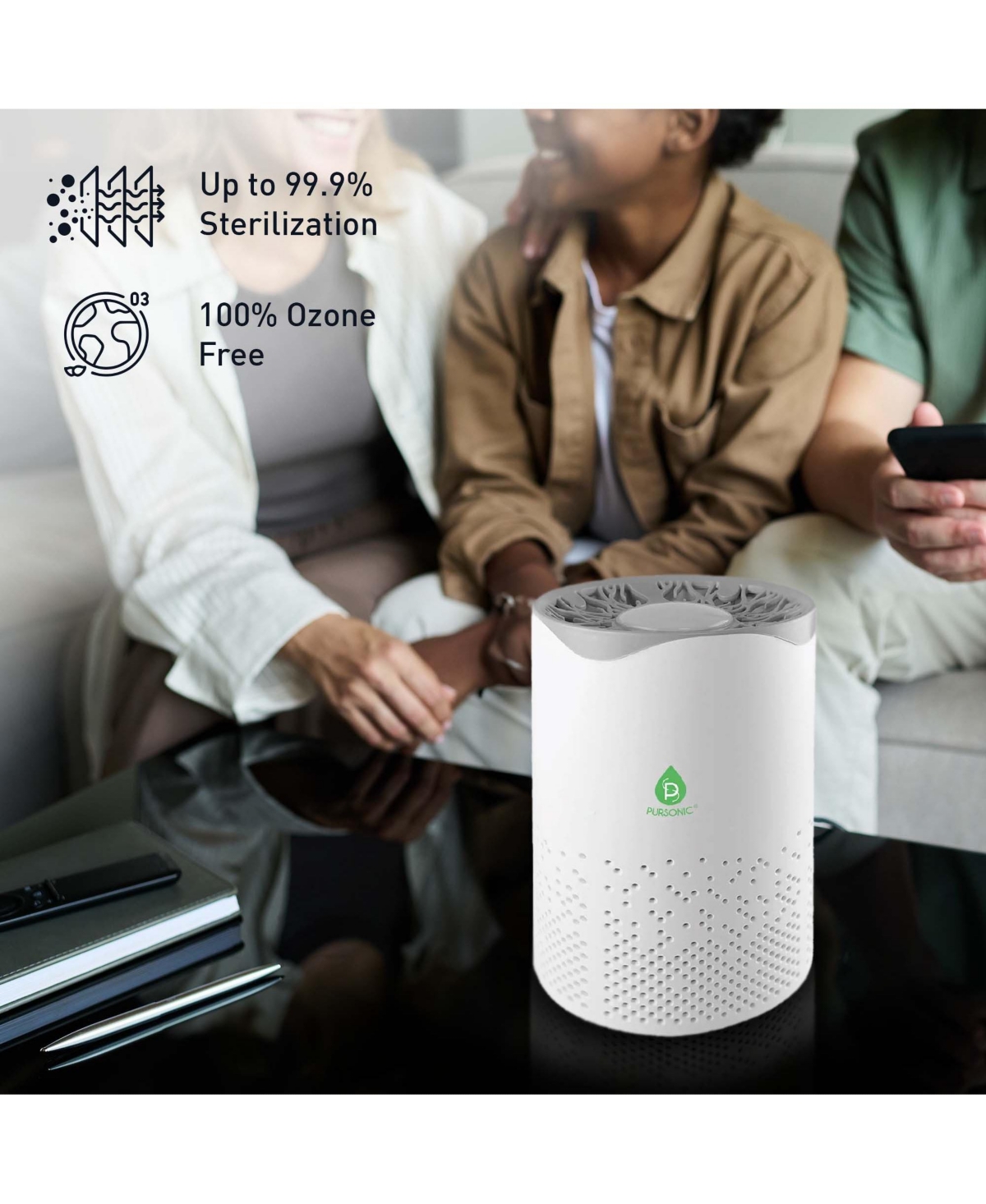 Pursonic Clean Air & Relaxation Bundle – Includes Usb Powered True Hepa Air Purifier + 10 Handmade Bath Bombs