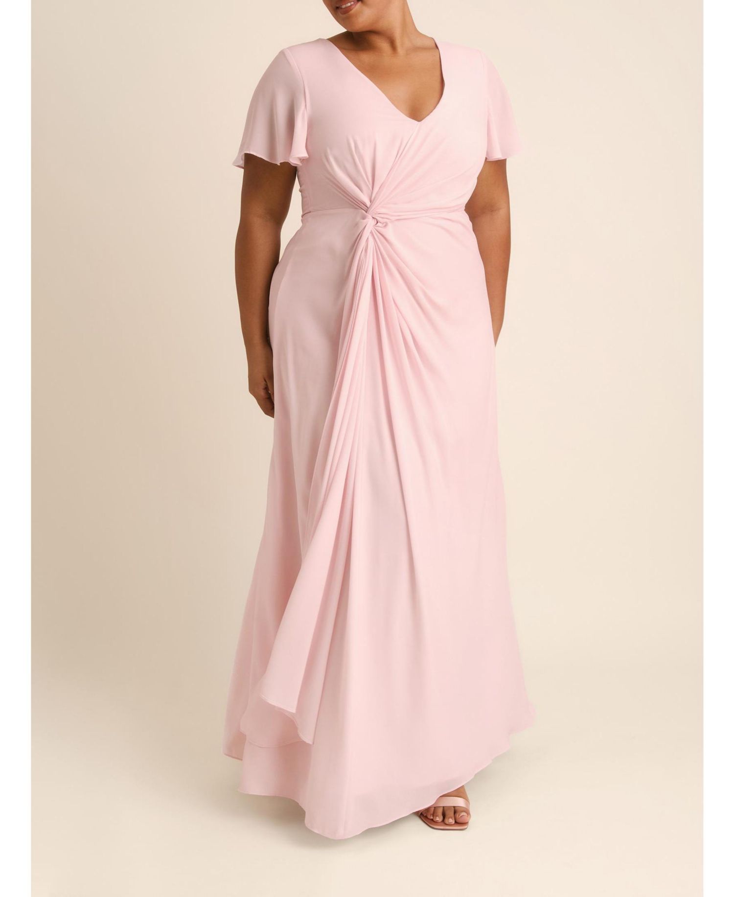 Women's Knot Front Chiffon Bridesmaid Dress