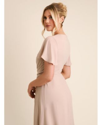 Women's Knot Front Chiffon Bridesmaid Dress